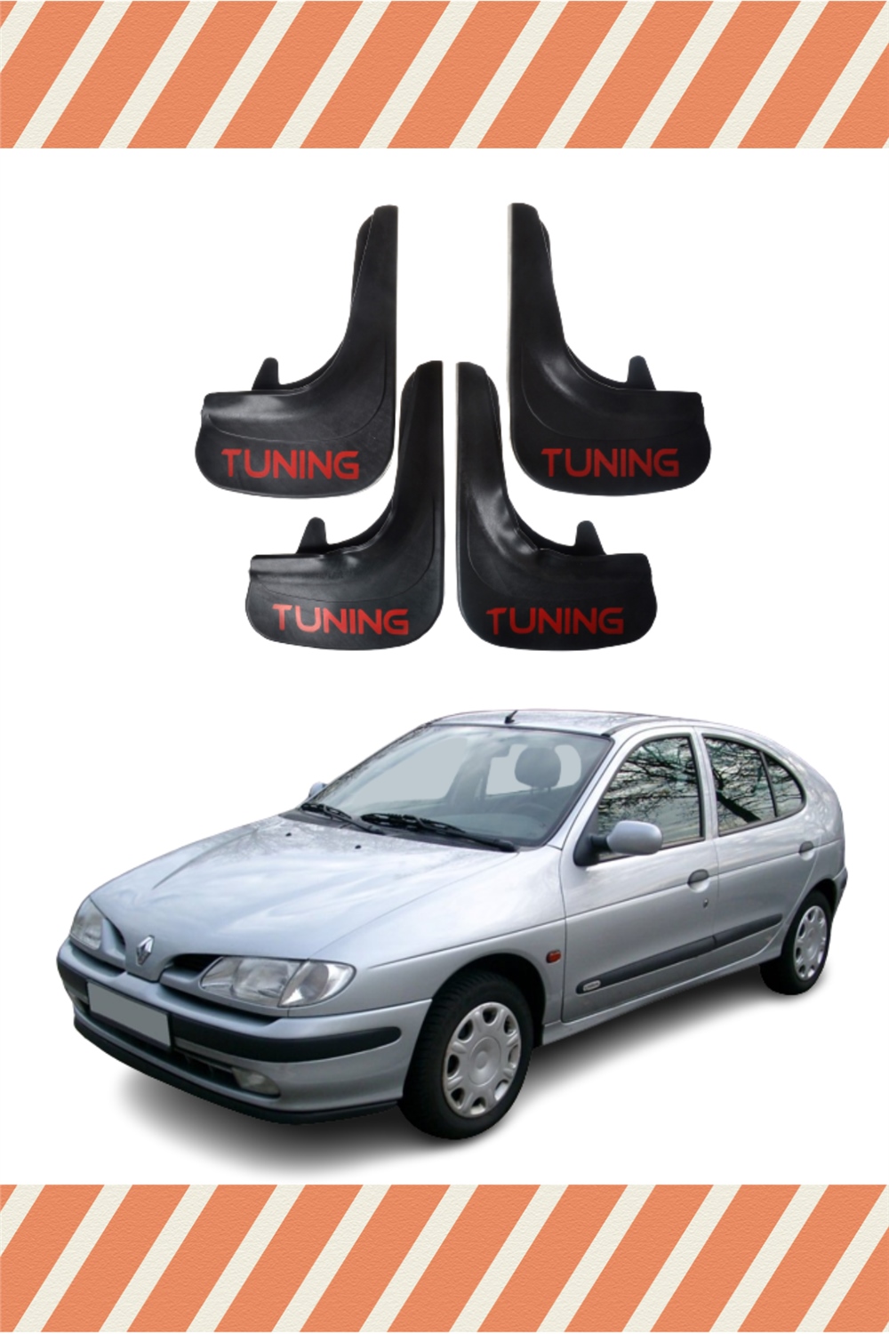 Renault Megane 1 Tunıng Yazılı 4Lü Tozluk Çamurluk Paçalık 