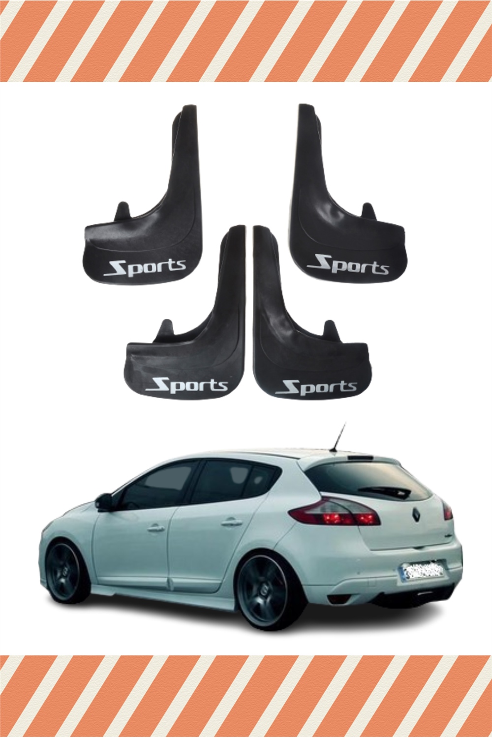 Renault Megane 3 Hb 2010-2016 Sports Yazılı 4Lü Tozluk Çamurluk Paçalık 