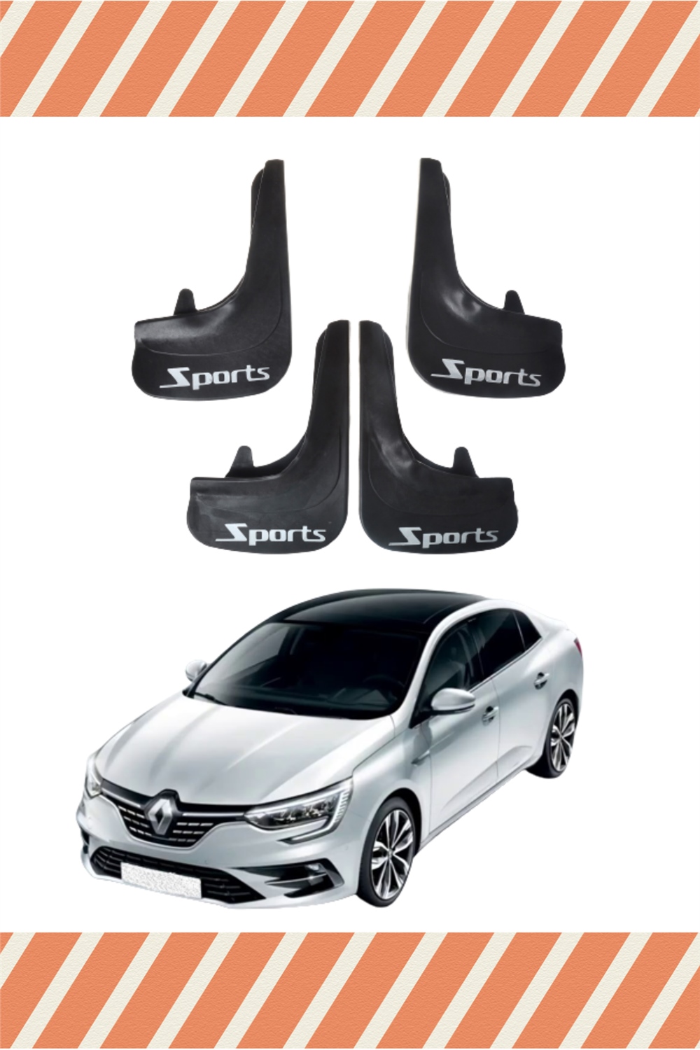 Renault Megane 4 Sd 2016-2021 Sports Yazılı 4Lü Tozluk Çamurluk Paçalık  