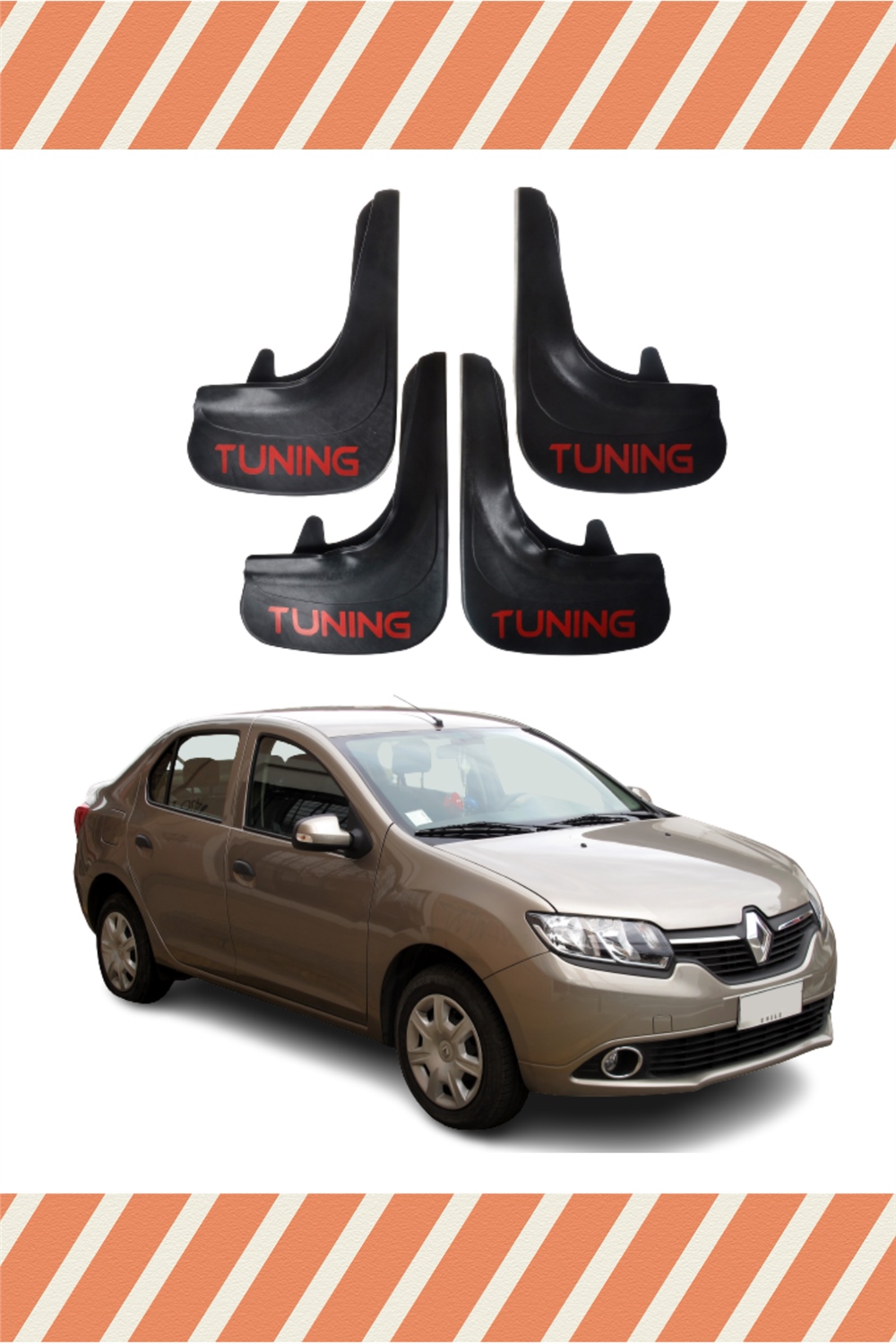 Renault Symbol Tunıng Yazılı 4Lü Tozluk Çamurluk Paçalık 