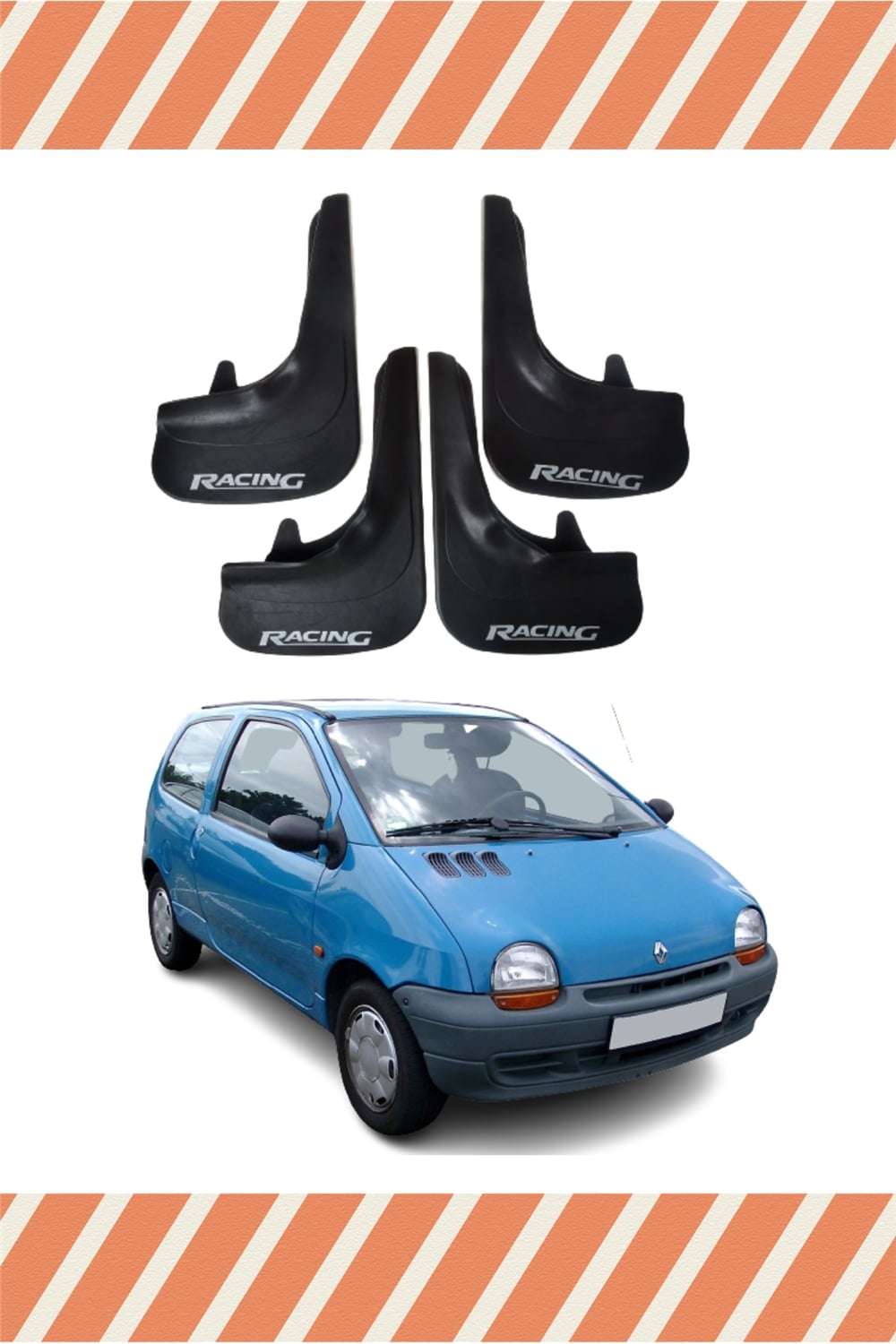Renault Twingo Racing Yazılı 4'Lü Tozluk Çamurluk Paçalık 
