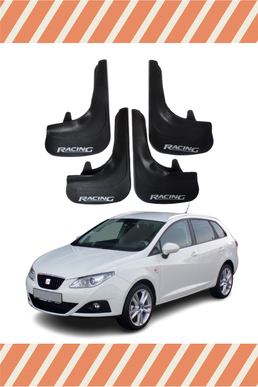 Seat İbiza Racing Yazılı 4'Lü Tozluk Çamurluk Paçalık 