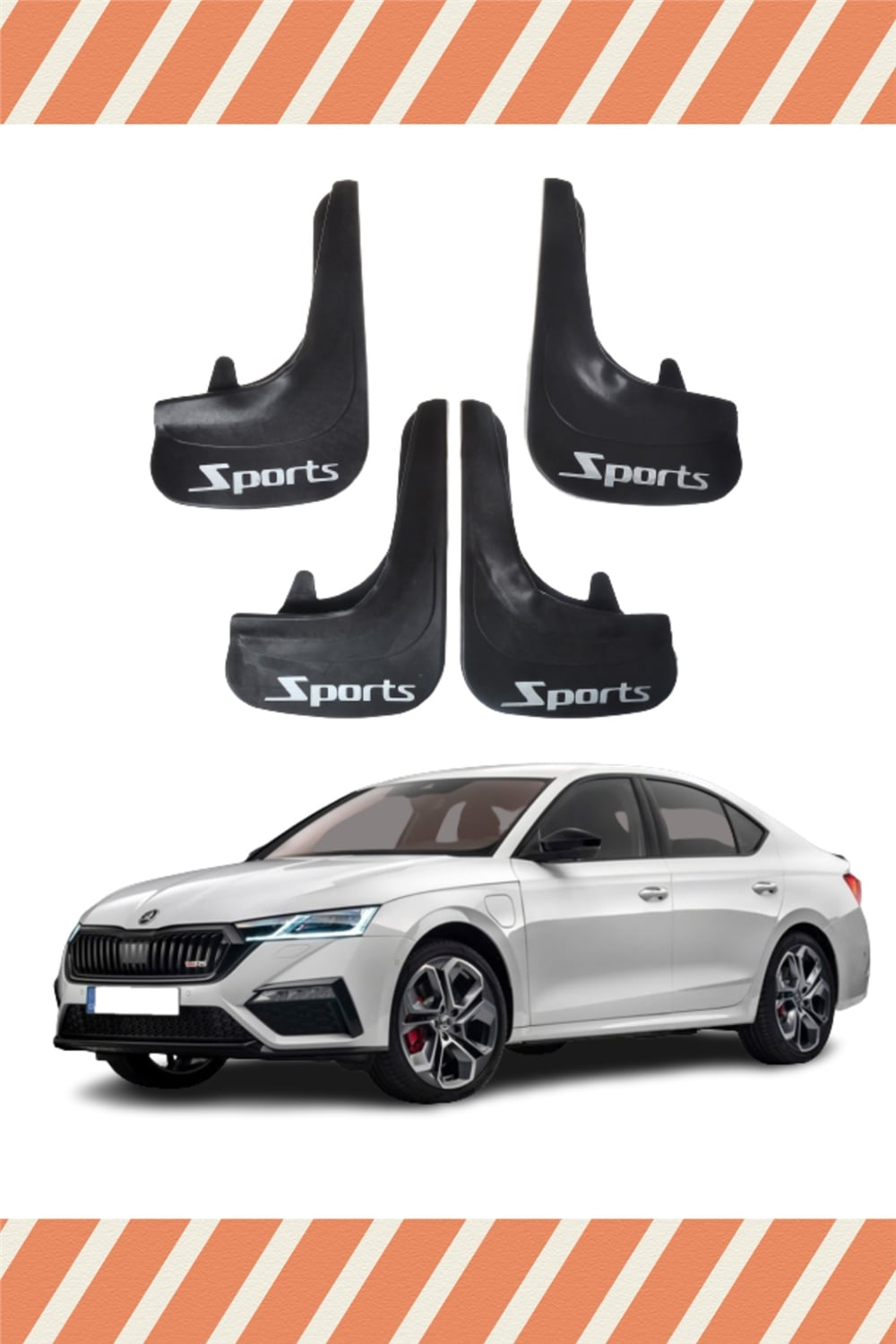 Skoda Octavia Sports Yazılı 4Lü Tozluk Çamurluk Paçalık 