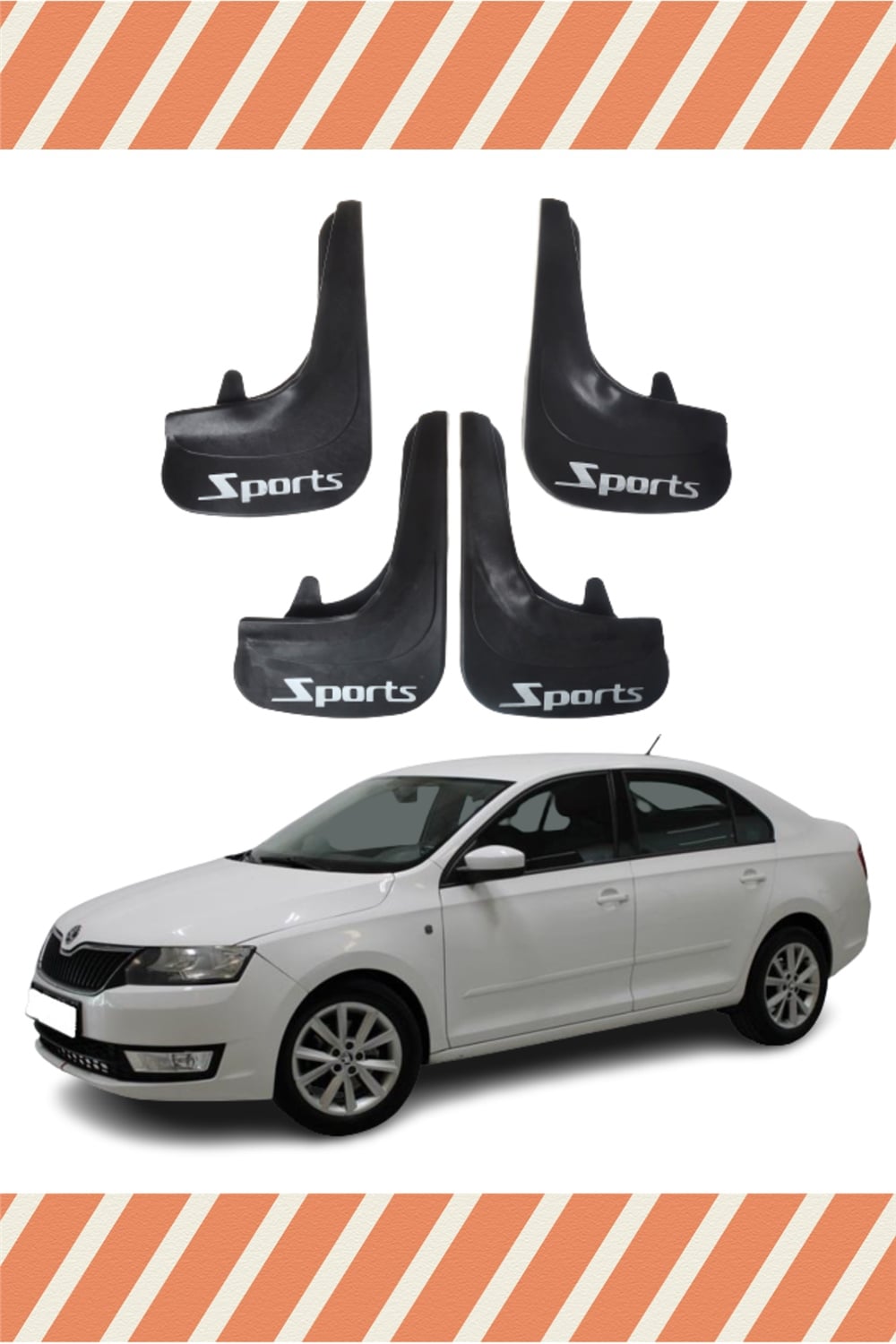 Skoda Rapid Sports Yazılı 4Lü Tozluk Çamurluk Paçalık 