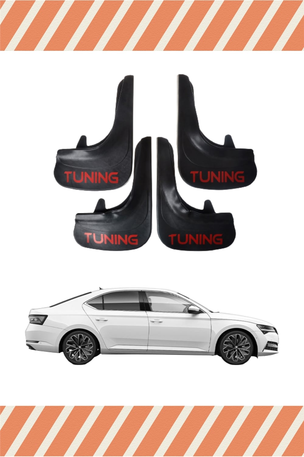 Skoda Superb Tunıng Yazılı 4Lü Tozluk Çamurluk Paçalık 