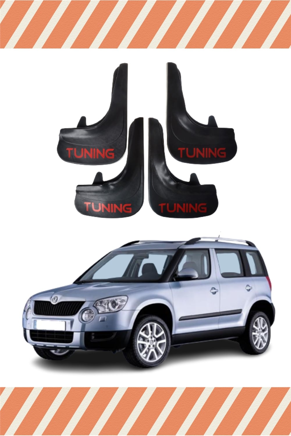Skoda Yeti  Tunıng  Yazılı 4Lü Tozluk Çamurluk Paçalık 