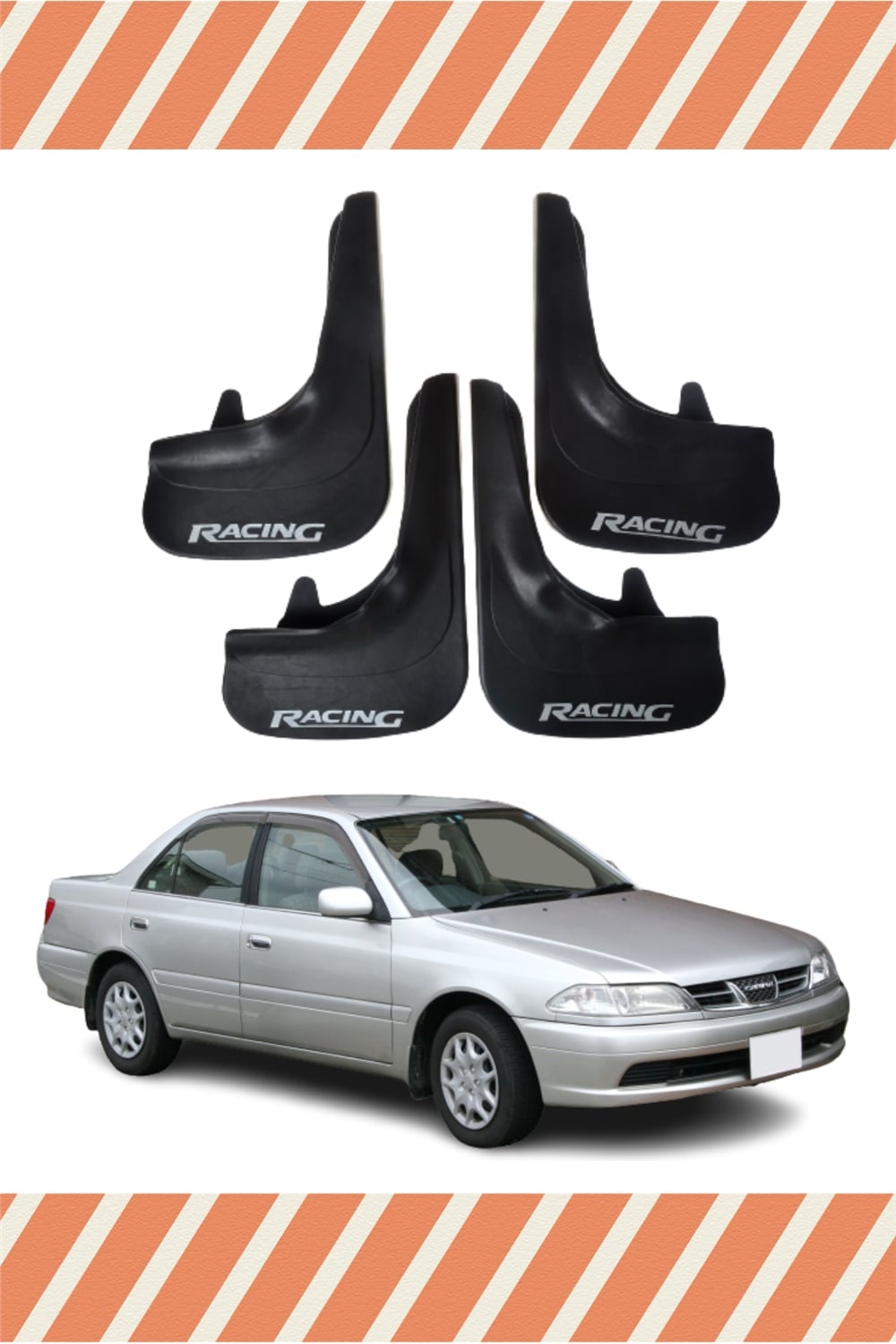 Toyota Carina Racing Yazılı 4'Lü Tozluk Çamurluk Paçalık 