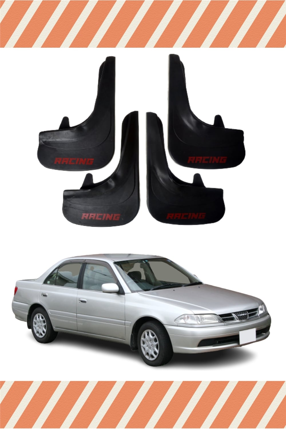 Toyota Carina Racing Yazılı 4'Lü Tozluk Çamurluk Paçalık 