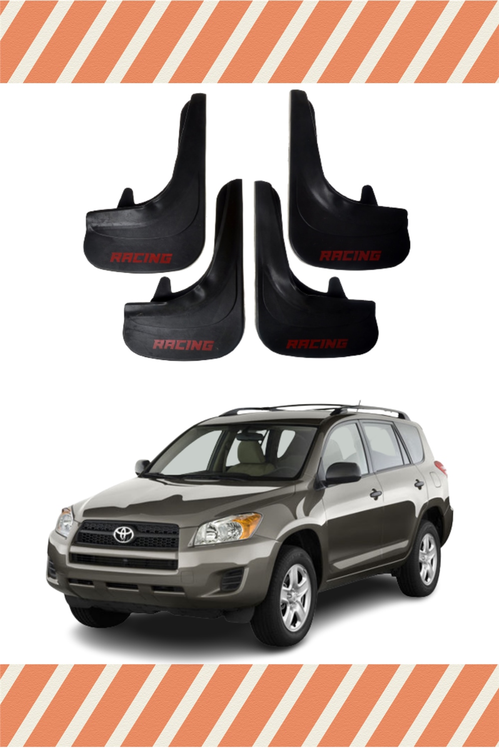 Toyota Rav 4 Tüm Kasalar Racing Yazılı 4'Lü Tozluk Çamurluk Paçalık 