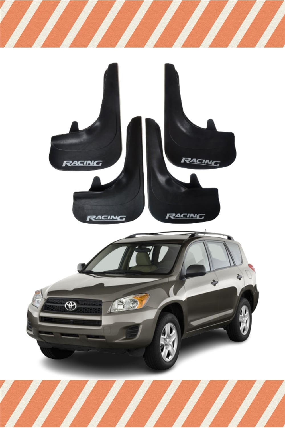 Toyota Rav 4 Tüm Kasalar Racing Yazılı 4'Lü Tozluk Çamurluk Paçalık 