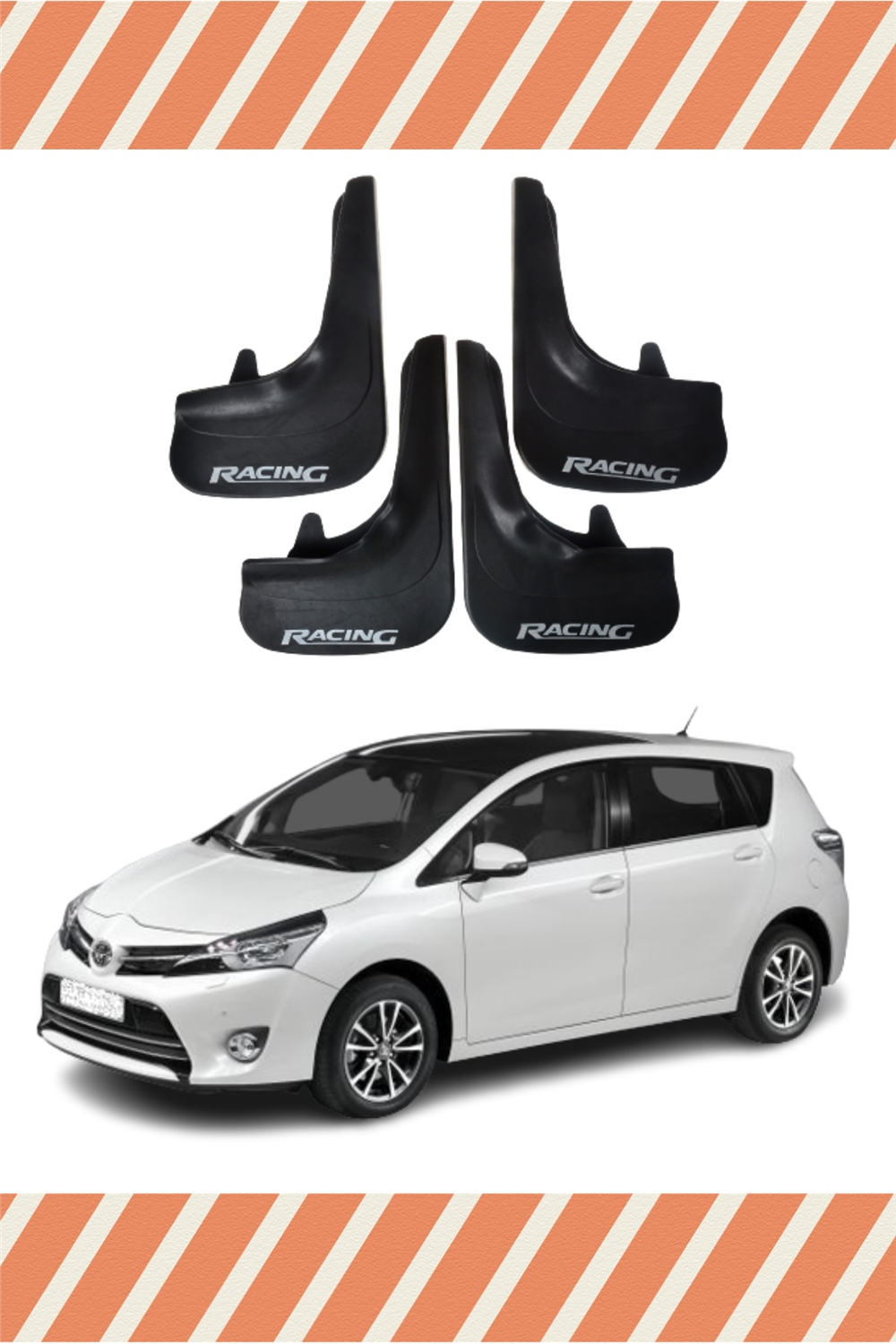 Toyota Verso 2010-2017 Racing Yazılı 4'Lü Tozluk Çamurluk Paçalık 