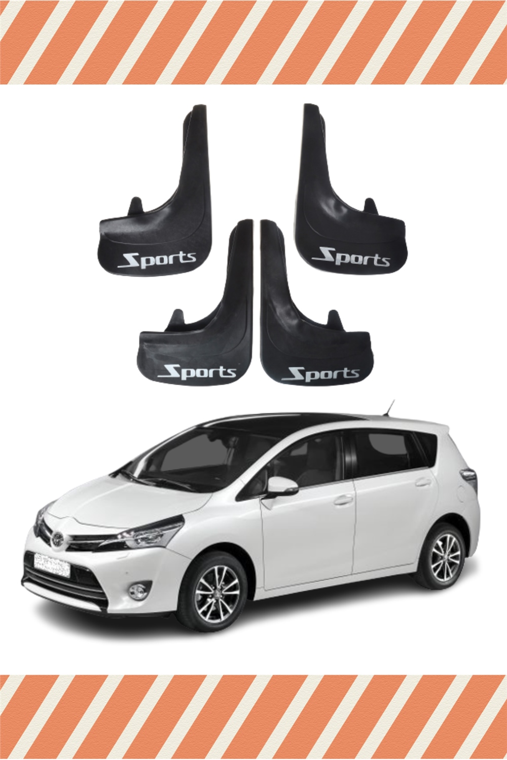 Toyota Verso 2010-2017 Sports Yazılı 4Lü Tozluk Çamurluk Paçalık 