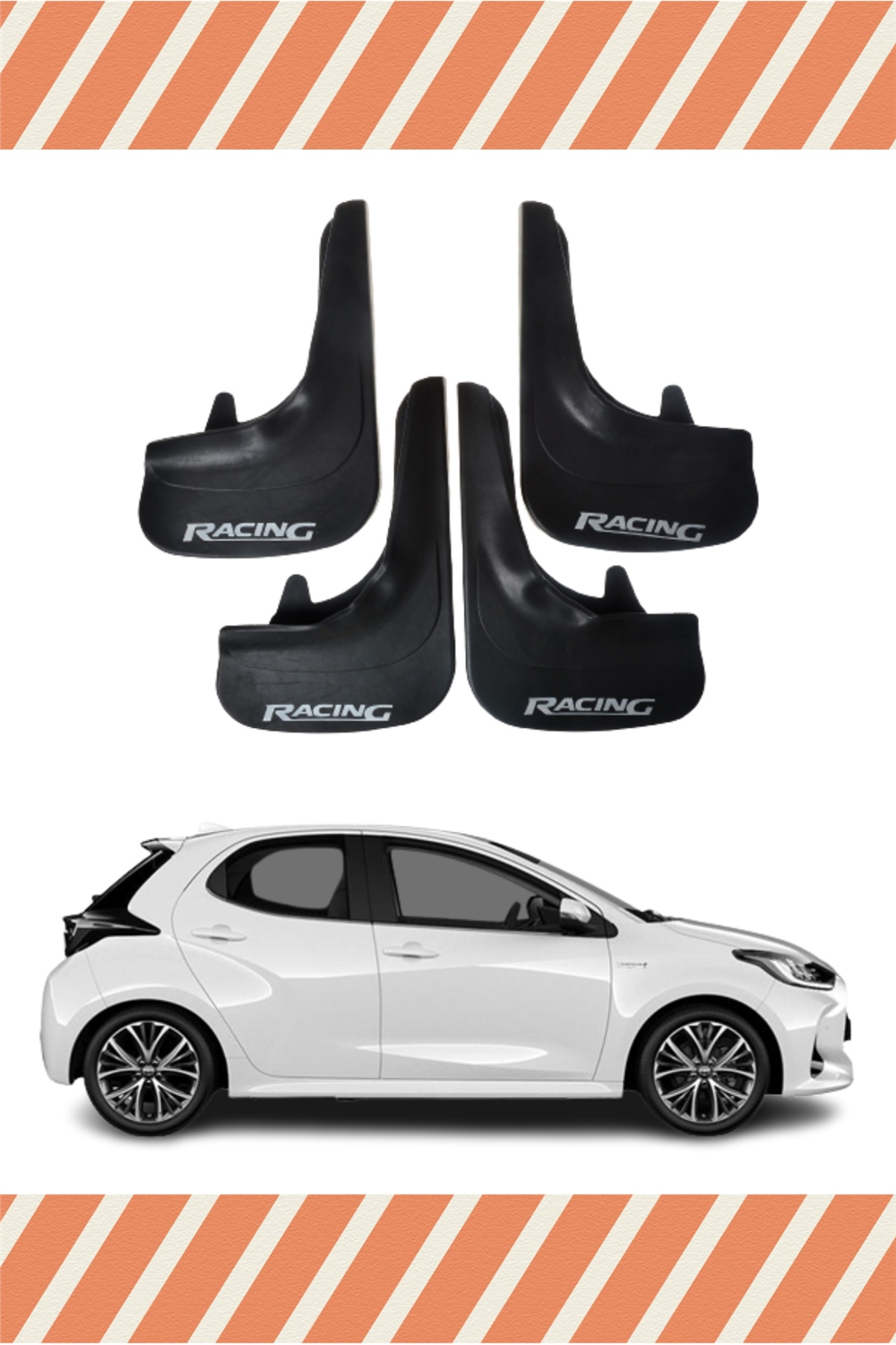 Toyota Yaris Racing Yazılı 4'Lü Tozluk Çamurluk Paçalık 