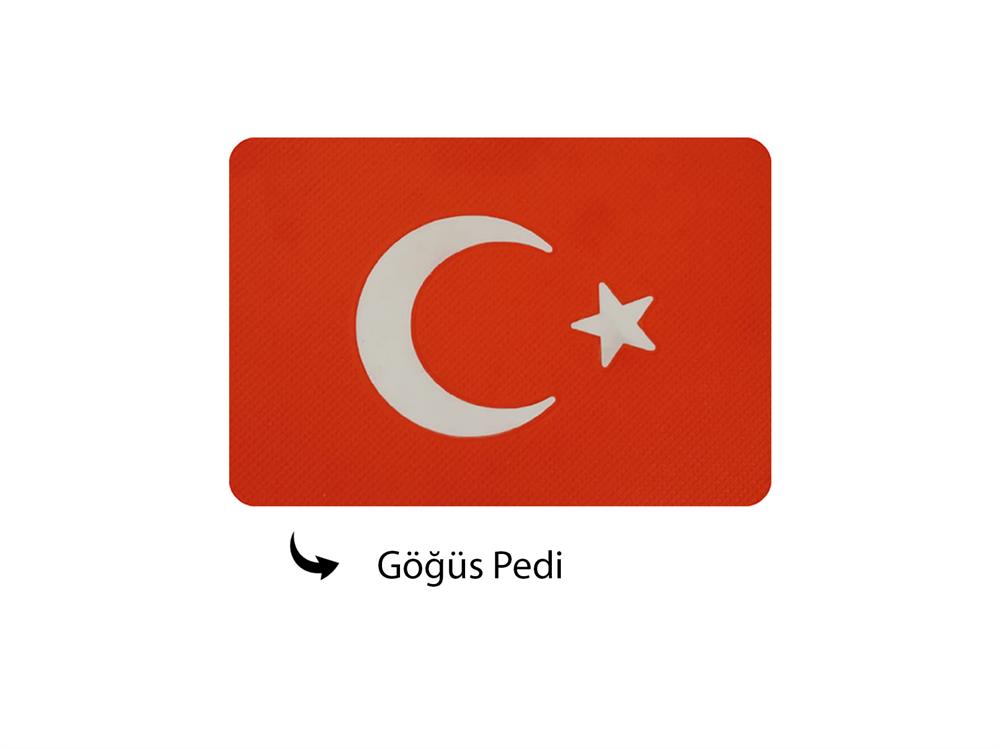 Türk Bayrağı Kaydırmaz Gögüs Pedi 