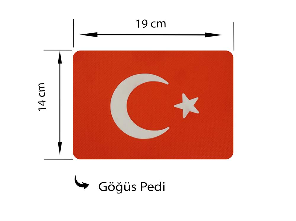 Türk Bayrağı Kaydırmaz Gögüs Pedi 
