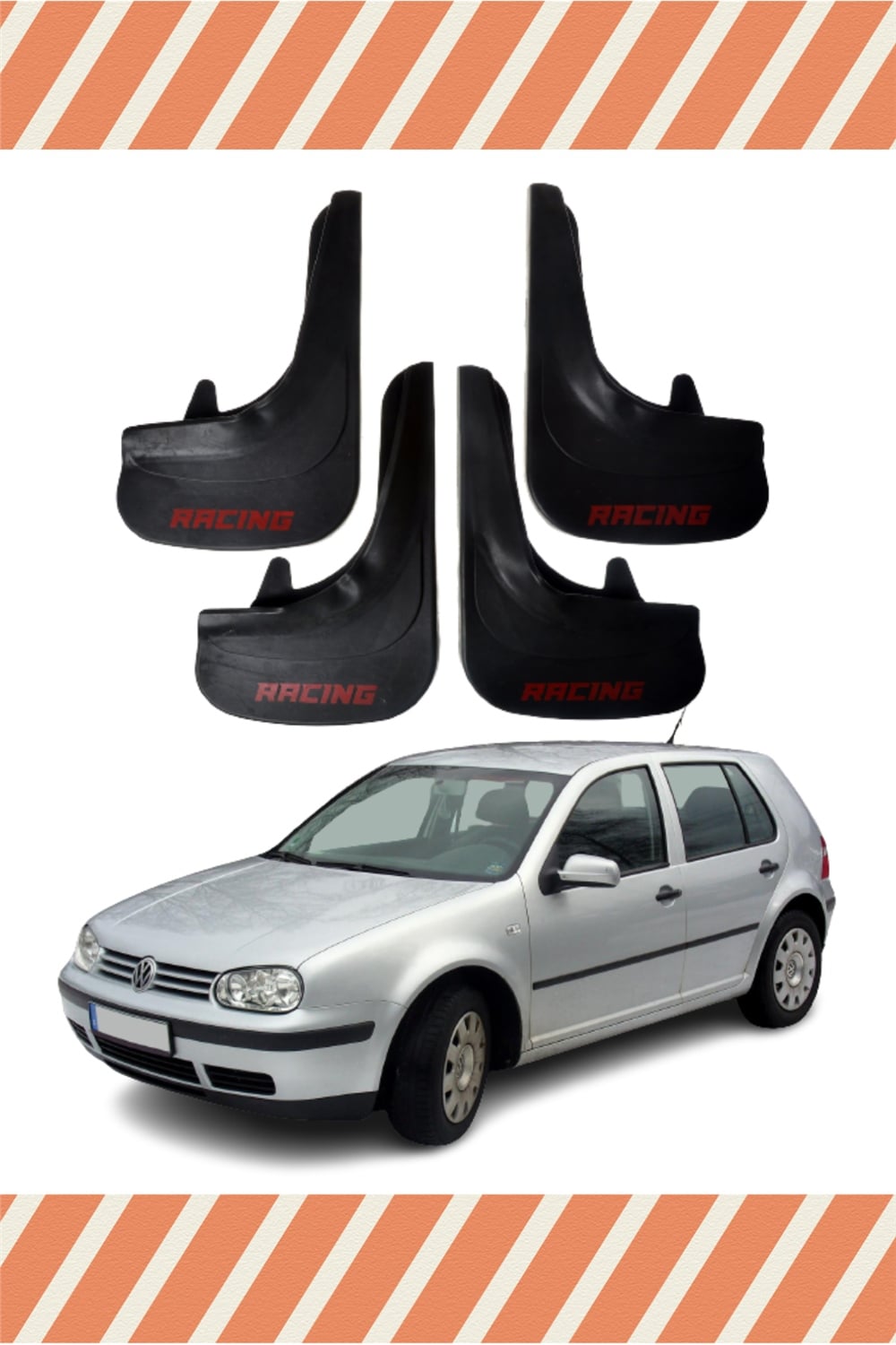 Volswagen Golf 4 Racing Yazılı 4'Lü Tozluk Çamurluk Paçalık 