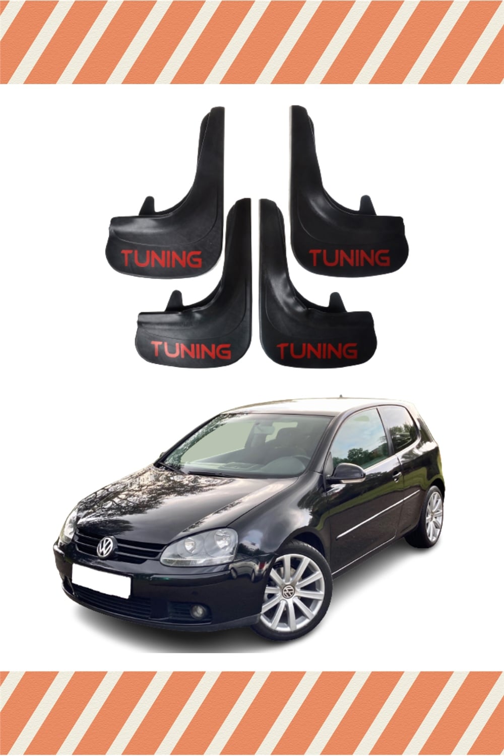 Volswagen Golf 5 Tunıng Yazılı 4Lü Tozluk Çamurluk Paçalık 