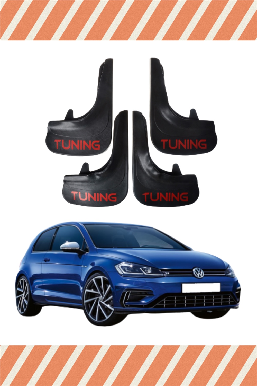 Volswagen Golf 7 Tunıng Yazılı 4Lü Tozluk Çamurluk Paçalık 