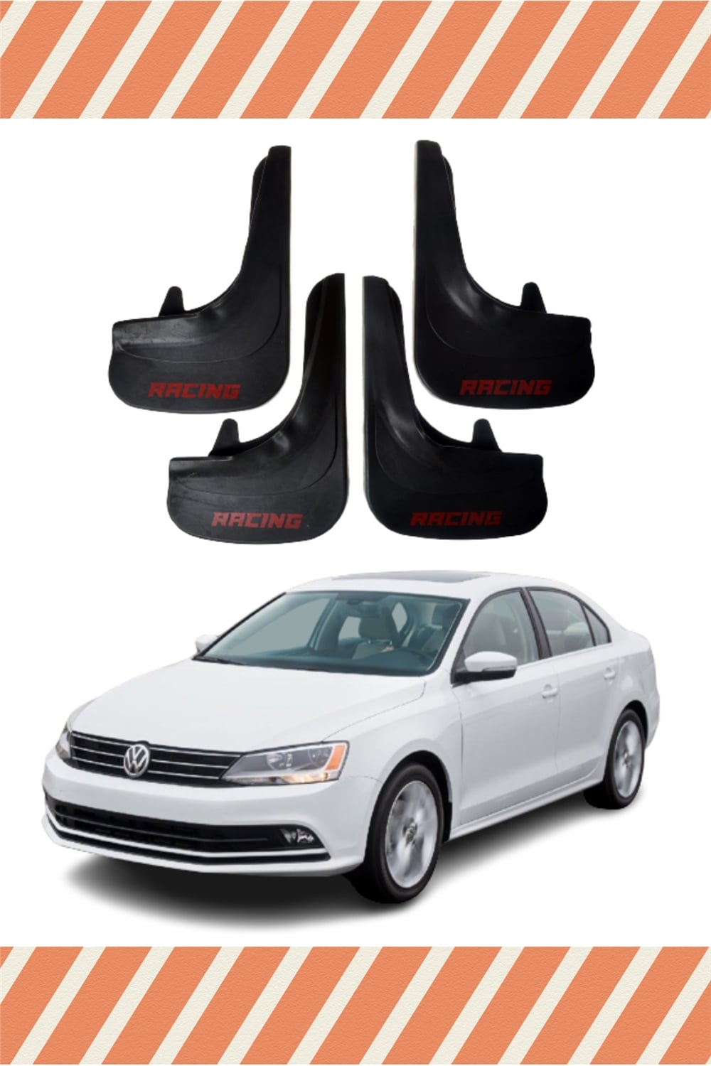 Volswagen Jetta Racing Yazılı 4'Lü Tozluk Çamurluk Paçalık 