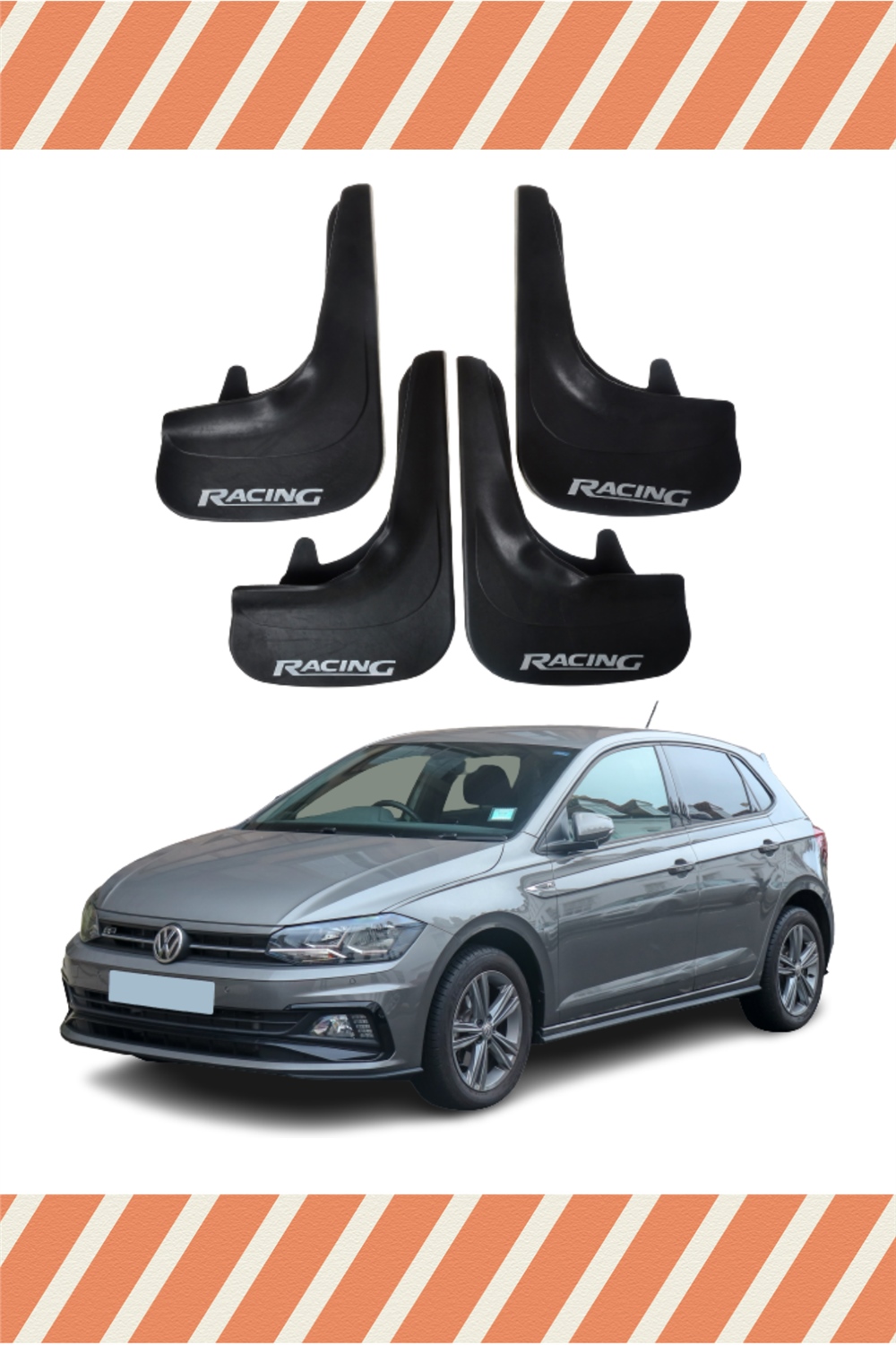 Volswagen Polo Racing Yazılı 4'Lü Tozluk Çamurluk Paçalık 