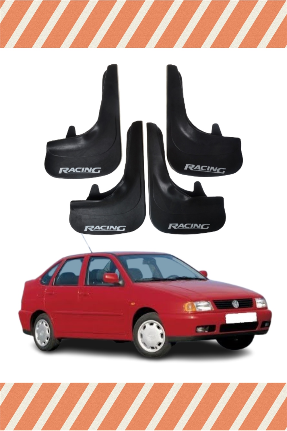 Volswagen Polo Sd 1996-2001 Racing Yazılı 4'Lü Tozluk Çamurluk Paçalık 