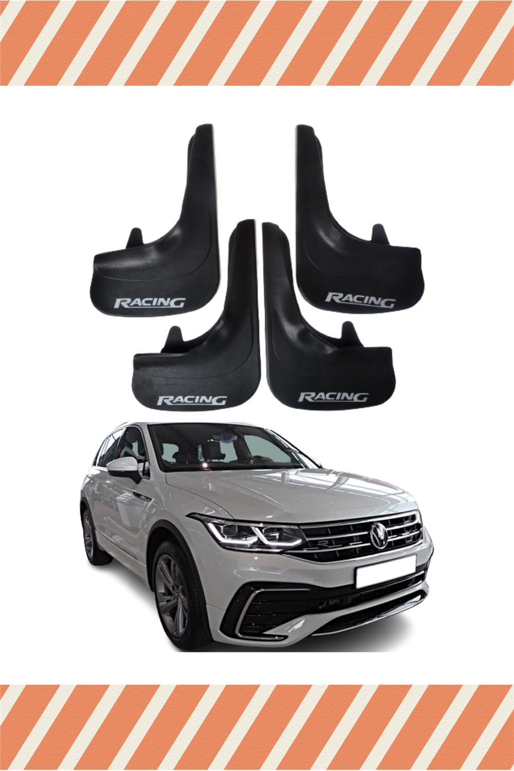 Volswagen Tiguan Tüm Kasalar Racing Yazılı 4'Lü Tozluk Çamurluk Paçalık 