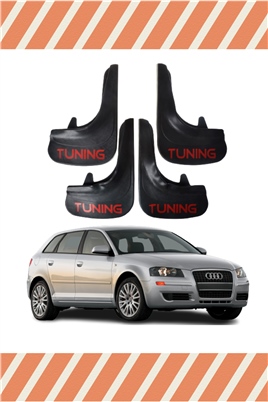Audi A3 Uyumlu 4Lü Tunıng Yazılı Tozluk Çamurluk Paçalık