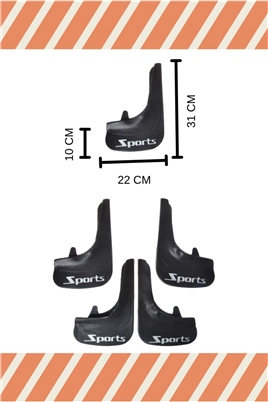 Chevrolet Aveo Hb 2005-2011 Uyumlu Sports Yazılı 4Lü Tozluk Çamurluk Paçalık