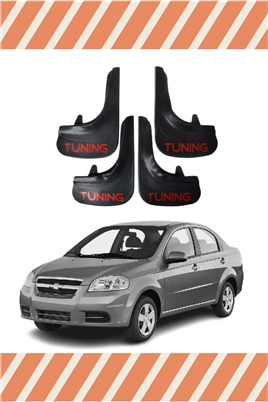 Chevrolet Aveo Sedan 2005-2011  Tunıng Yazılı 4Lü Tozluk Çamurluk Paçalık