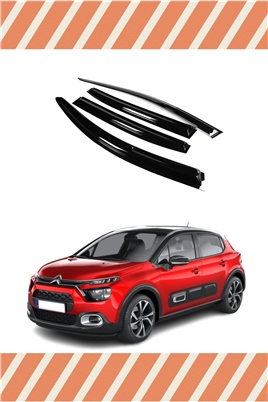 Citroen C-3 2015-2021 Modellerine Özel 4Lü Mügen Tip Cam Rüzgarlığı