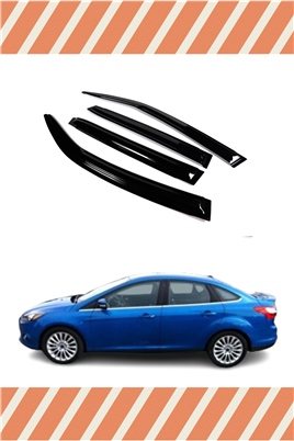 Ford Focus 4 Sedan 2015-2018 Modellerine Özel 4Lü Mügen Tip Cam Rüzgarlığı 