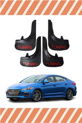 Hyundai Elentra 2016-2021 Tunıng Yazılı 4Lü Tozluk Çamurluk Paçalık  