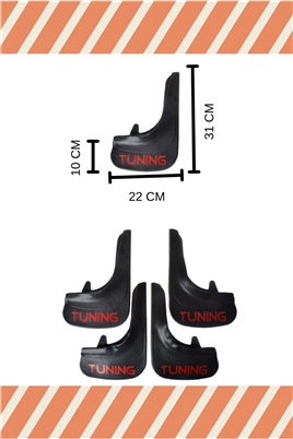 Kia Cerato 2009-2015 Tunıng Yazılı 4Lü Tozluk Çamurluk Paçalık   