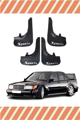 Mercedes 190 E Sports Yazılı 4Lü Tozluk Çamurluk Paçalık   