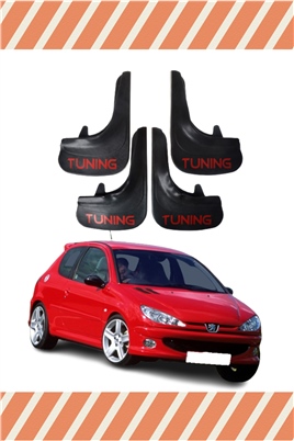 Peugeot 206 Hb Tunıng Yazılı 4Lü Tozluk Çamurluk Paçalık 