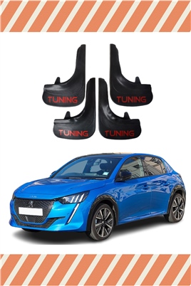 Peugeot 208 Tüm Kasalar Tunıng Yazılı 4Lü Tozluk Çamurluk Paçalık 
