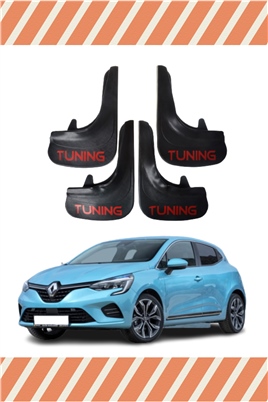 Renault Clio 5 Tunıng Yazılı 4Lü Tozluk Çamurluk Paçalık 