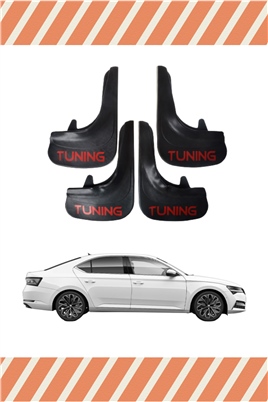 Skoda Superb Tunıng Yazılı 4Lü Tozluk Çamurluk Paçalık 