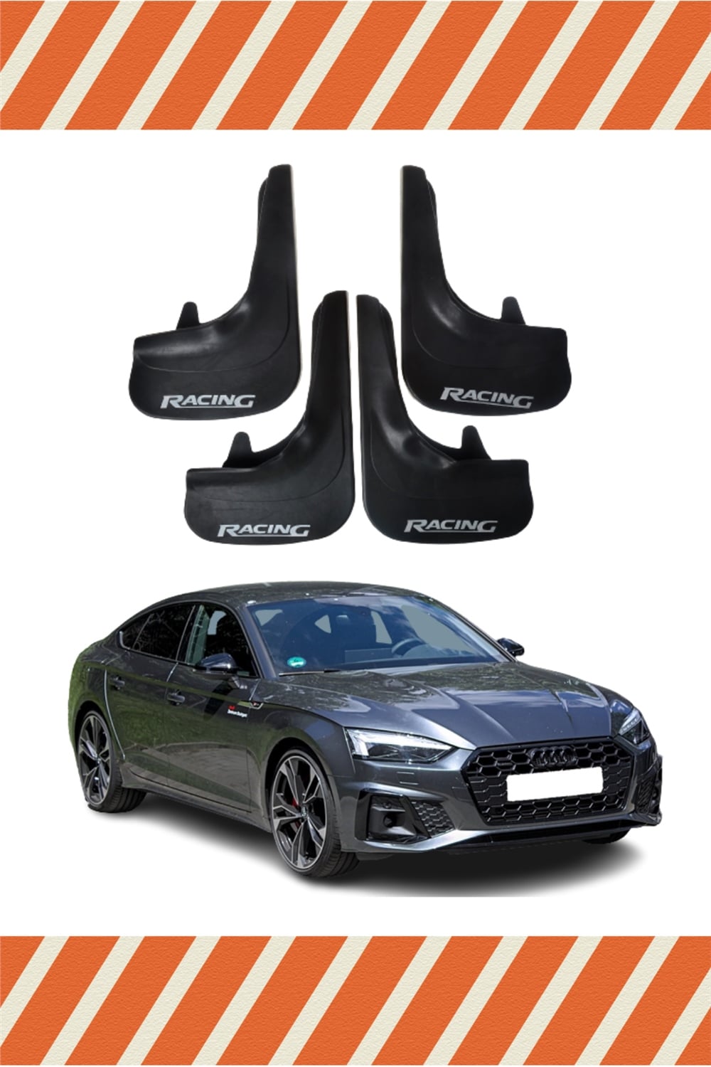 Audi A5 Racing Yazılı 4'Lü Tozluk Çamurluk Paçalık 