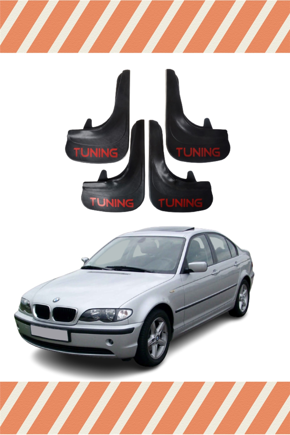 Bmw E46 Uyumlu Tunıng Yazılı 4’Lü Tozluk Çamurluk Paçalık