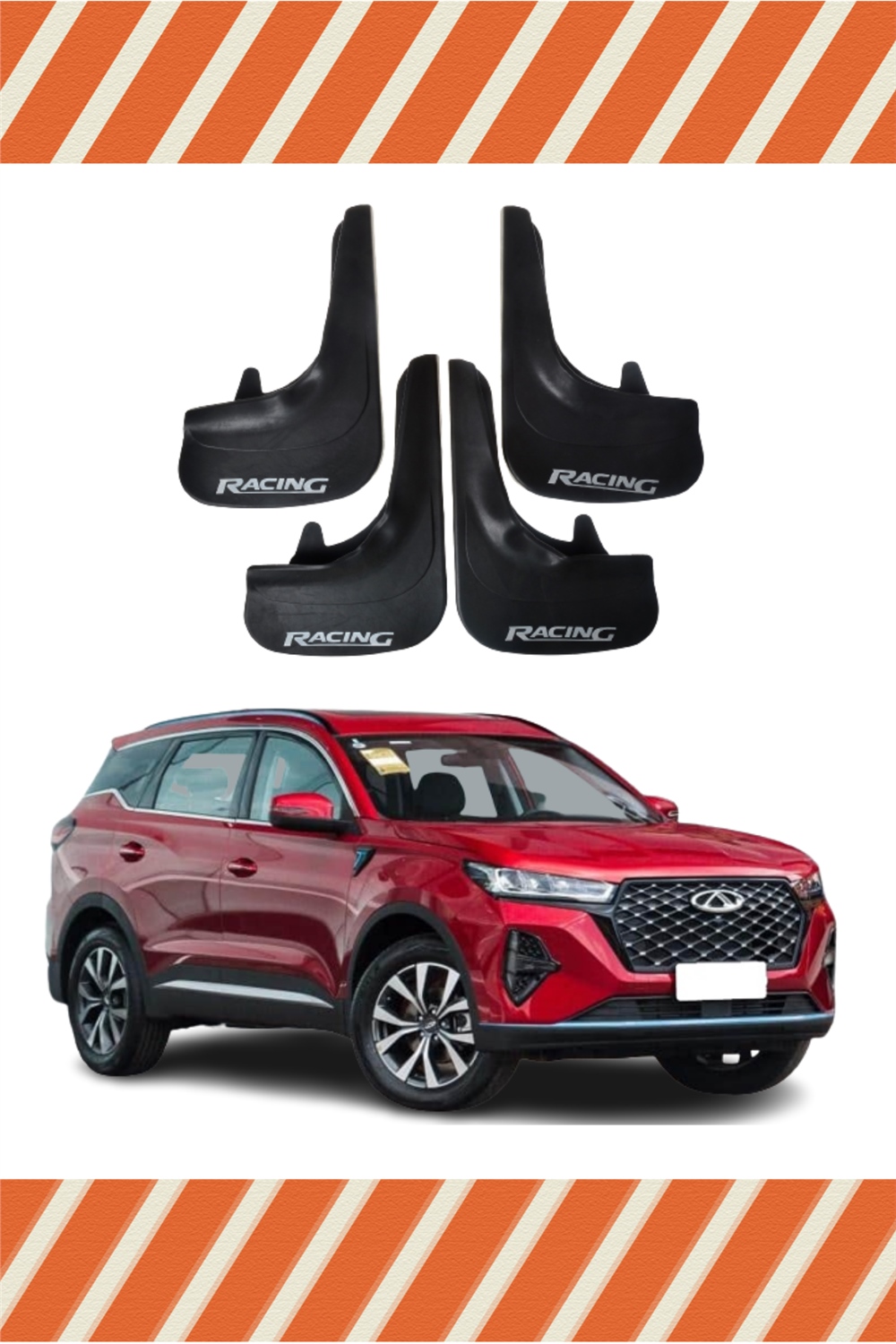 Chery Tiggo Racing Yazılı 4'Lü Tozluk Çamurluk Paçalık 