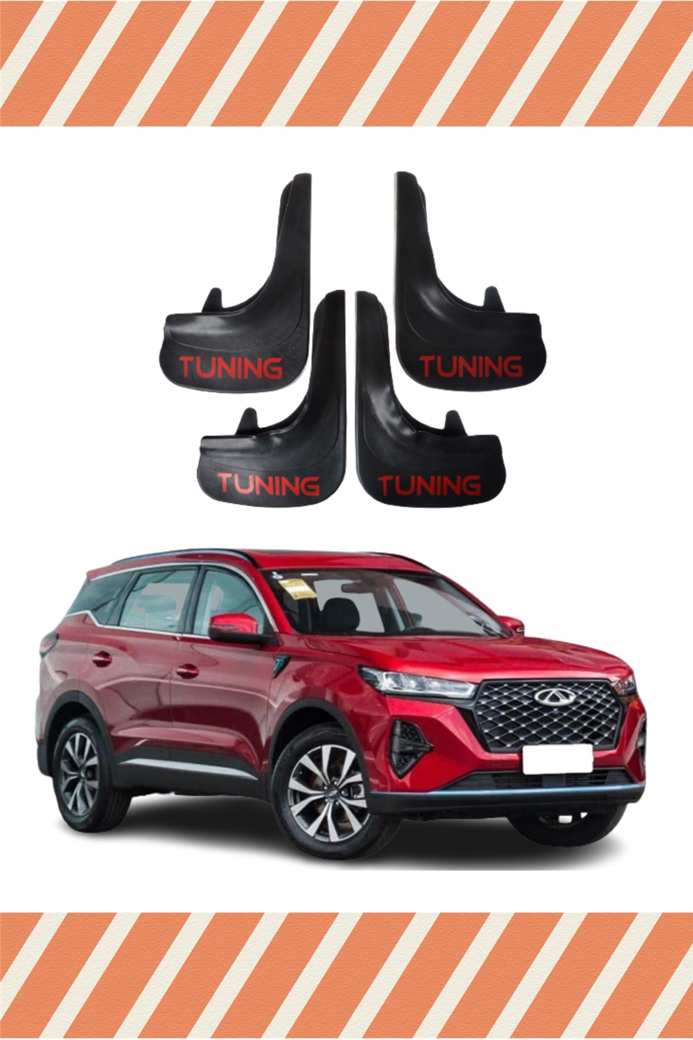 Chery Tiggo Uyumlu Tunıng Yazılı 4’Lü Tozluk Çamurluk Paçalık