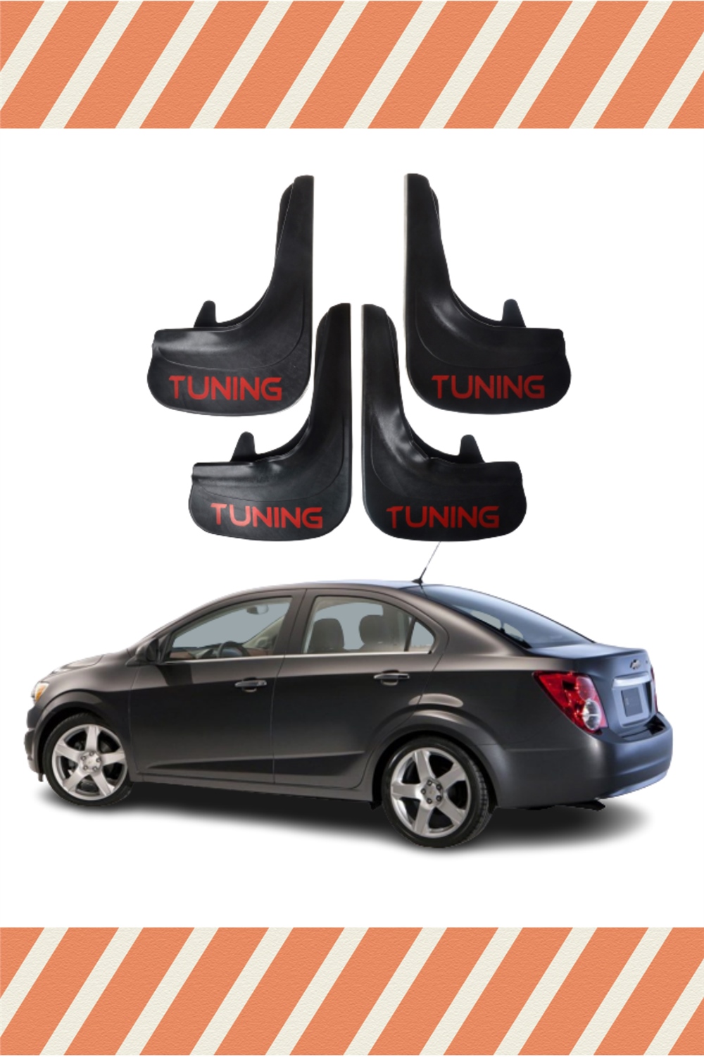 Chevolet Aveo Sd 2011 Ve Sonrası Tunıng Yazılı 4'Lü Tozluk Çamurluk Paçalık