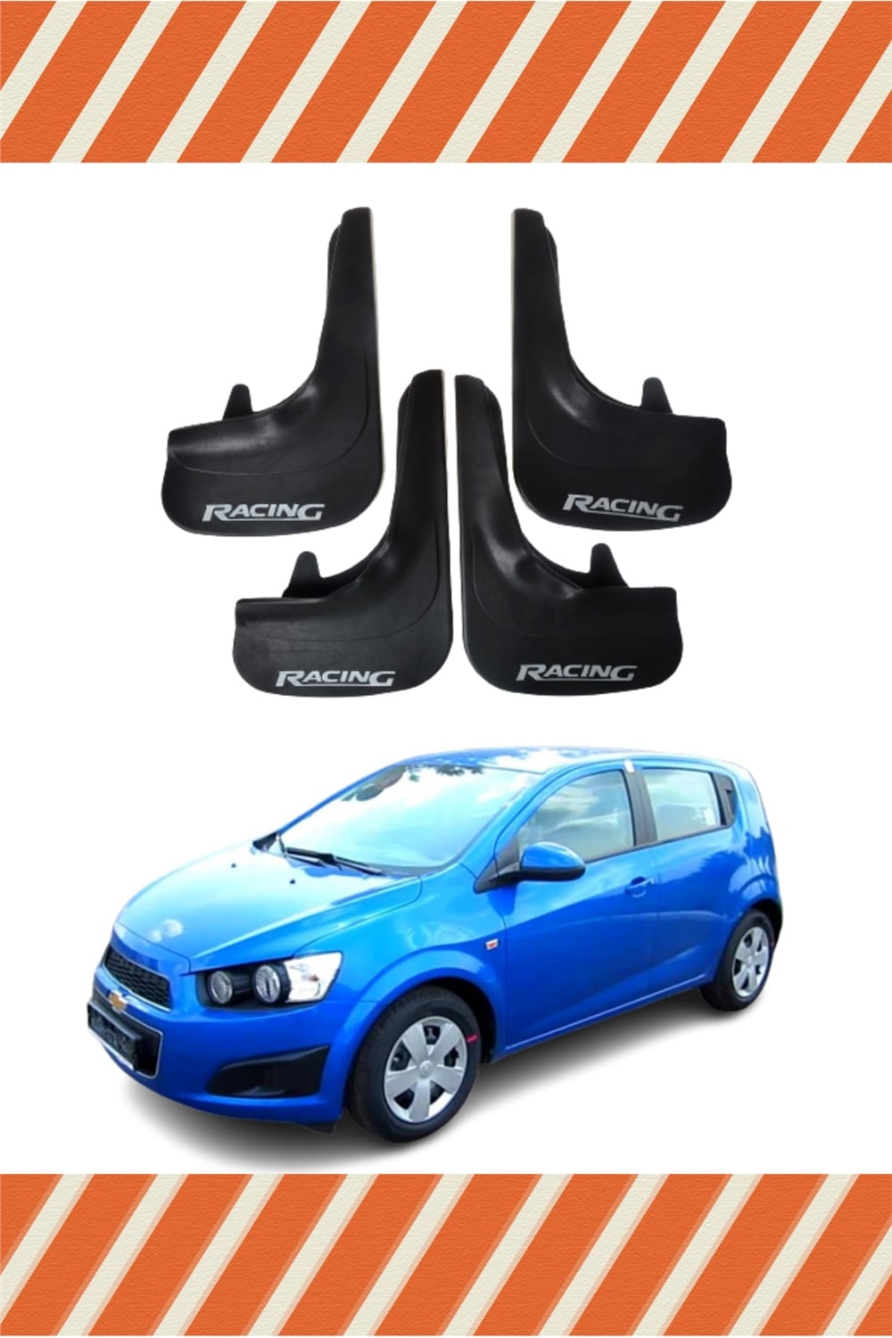 Chevrolet Aveo Hb 2011 Ve Sonrası Racing Yazılı 4'Lü Tozluk Çamurluk Paçalık 