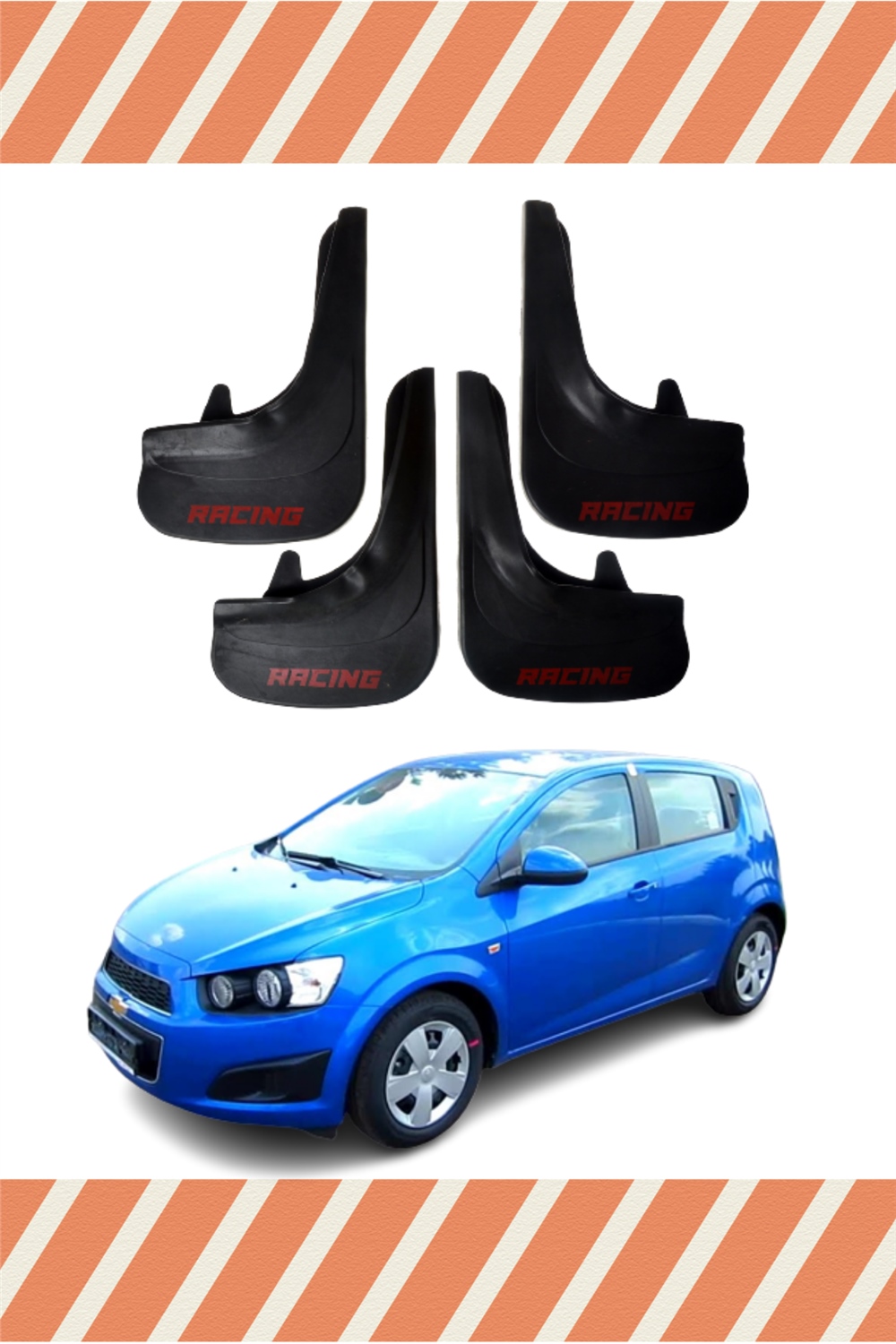 Chevrolet Aveo Hb 2011 Ve Sonrası Racing Yazılı 4'Lü Tozluk Çamurluk Paçalık 
