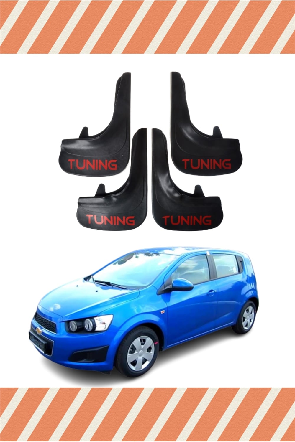 Chevrolet Aveo Hb 2011 Ve Sonrası Tunıng Yazılı 4'Lü Tozluk Çamurluk Paçalık