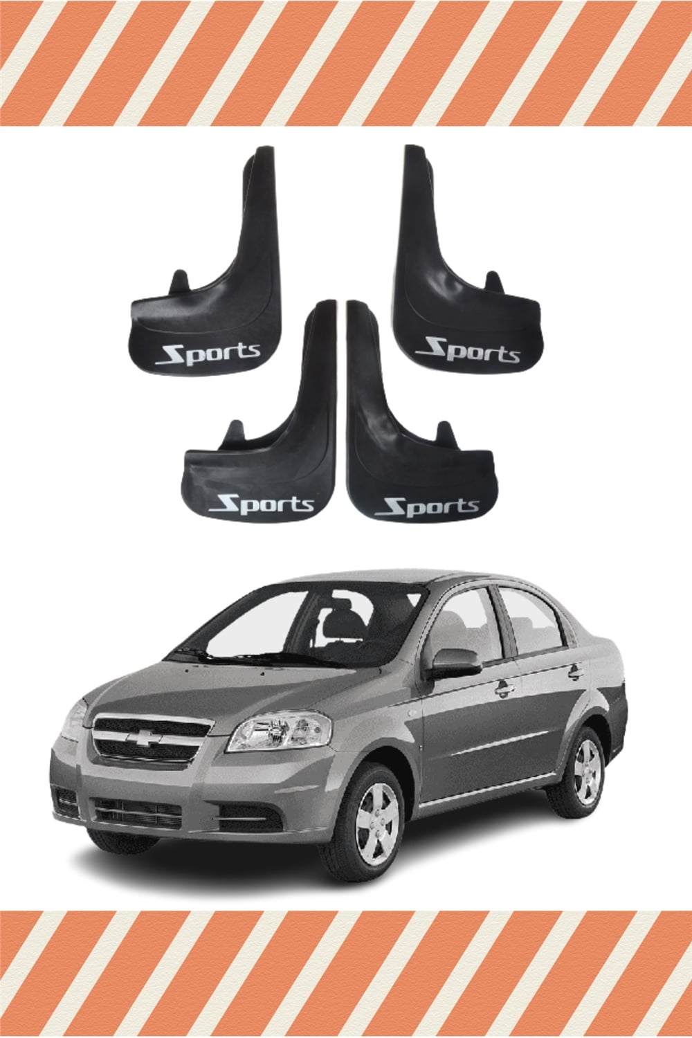 Chevrolet Aveo Sedan 2005-2011 Sports Yazılı 4'Lü Tozluk Çamurluk Paçalık
