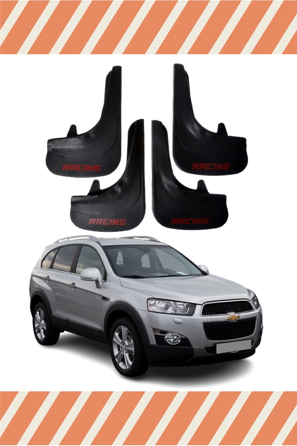 Chevrolet Captiva Racing Yazılı 4'Lü Tozluk Çamurluk Paçalık 