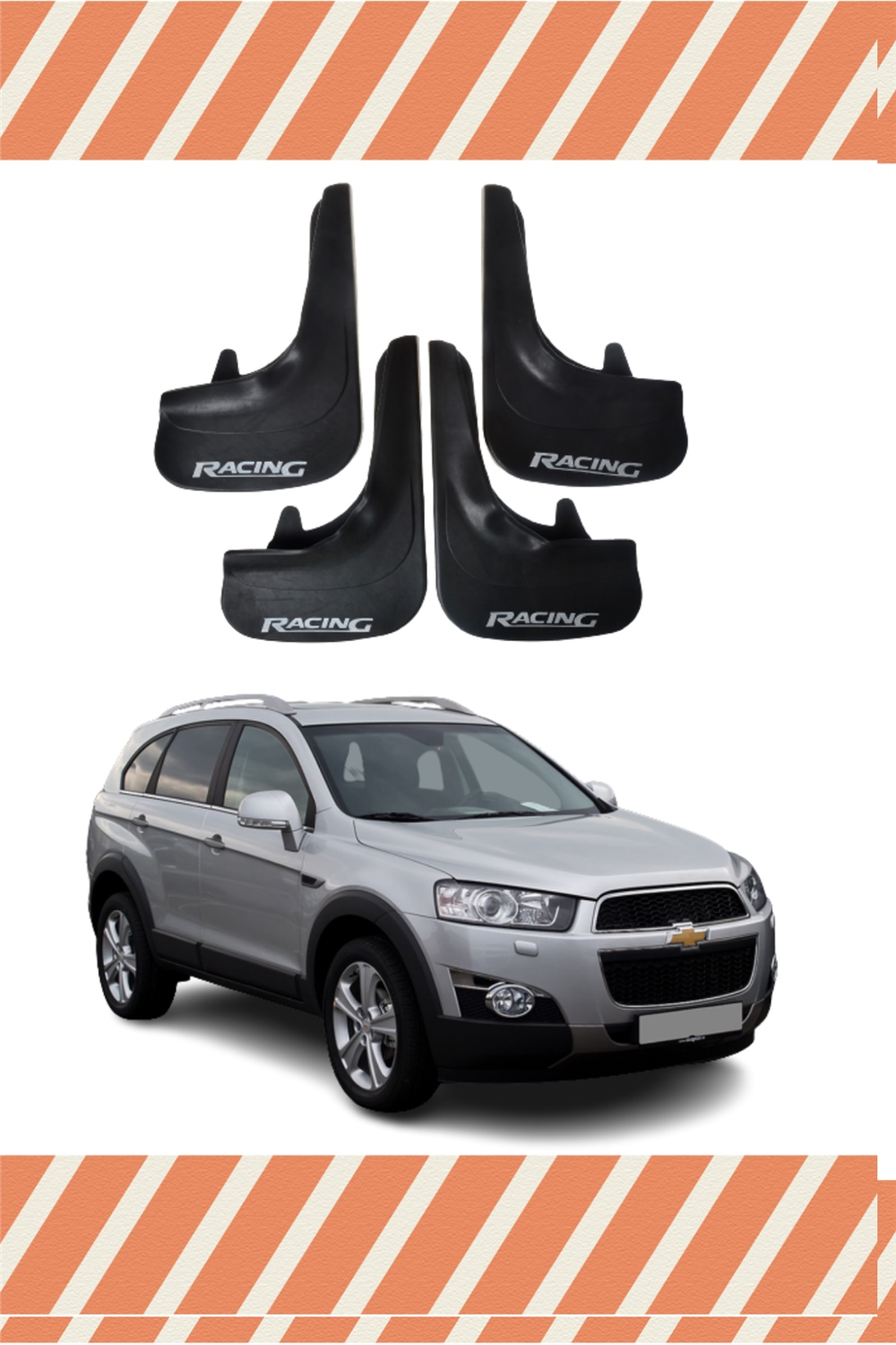 Chevrolet Captiva Racing Yazılı 4'Lü Tozluk Çamurluk Paçalık 