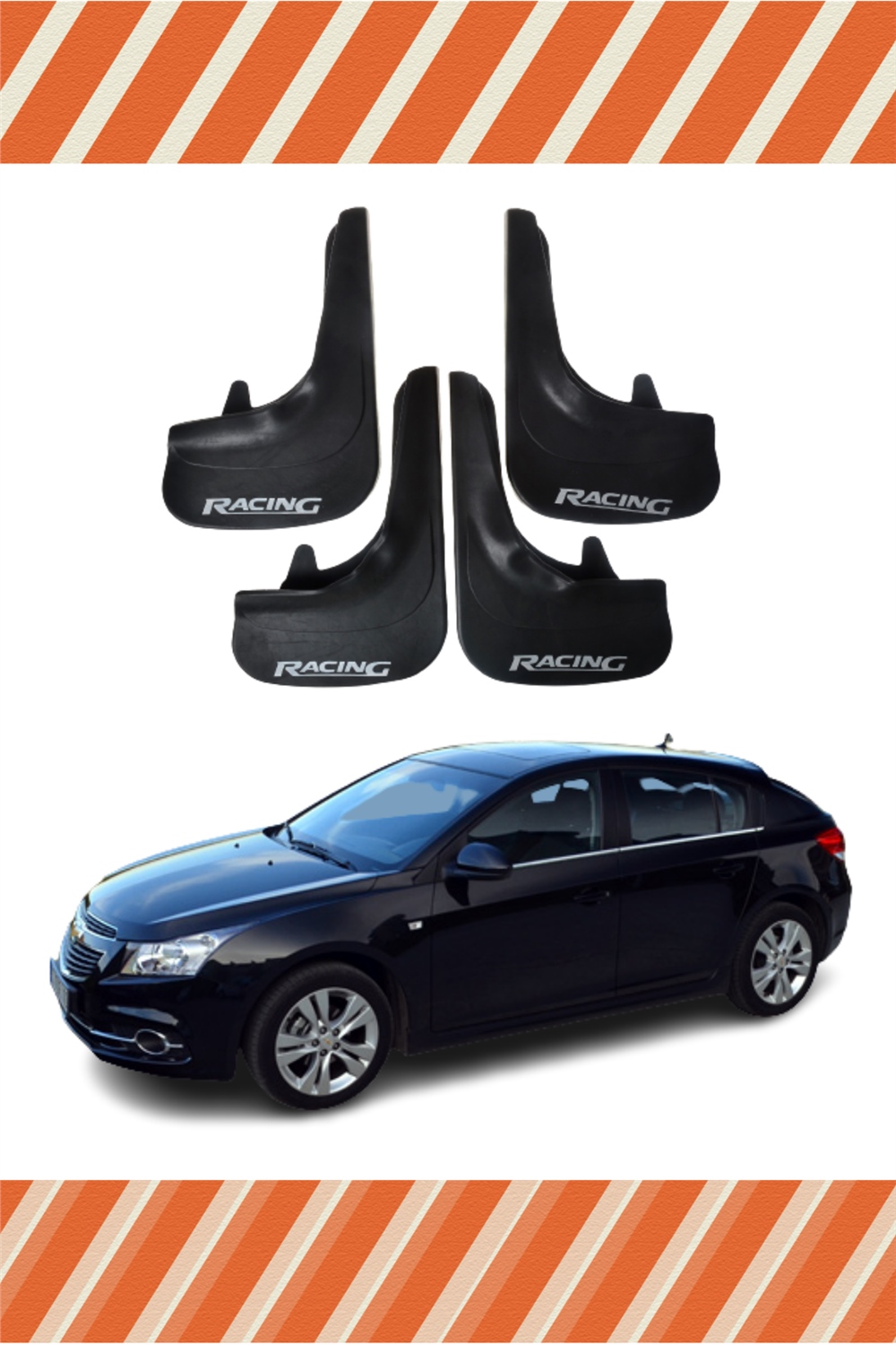 Chevrolet Cruze Hb Tüm Kasalar Racing Yazılı 4'Lü Tozluk Çamurluk Paçalık 